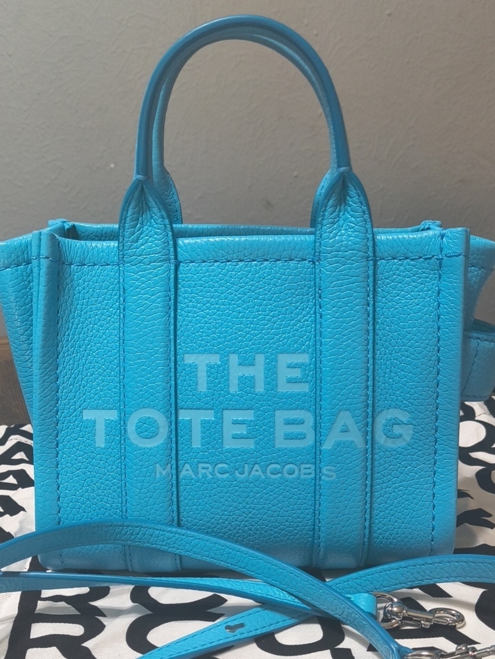 Marc Jacobs The Tote Bag Mini In Pool Blue